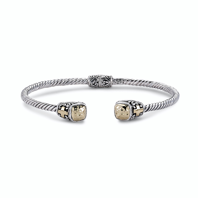 Sterling & 18K Gold Cable Bangle
