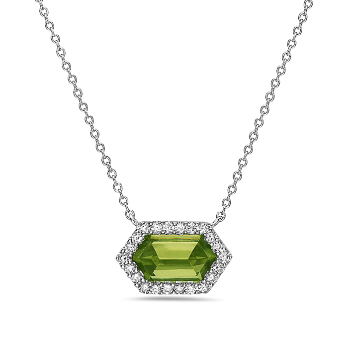 Peridot Necklace Diamond Drop Green Pendant Sterling Silver August Bir –  OJewellery