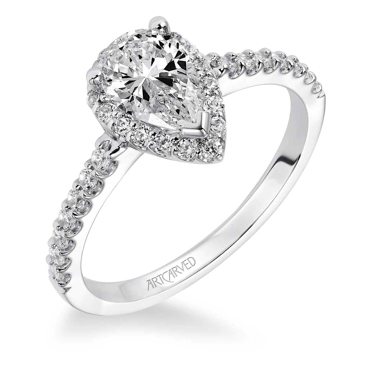 Pear Diamond Engagement Ring With Halo