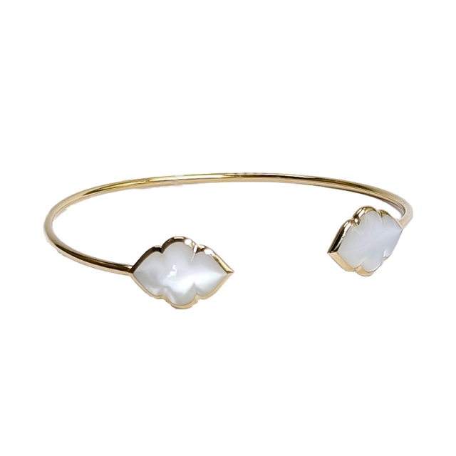 14K Gold Mother of Pearl Bangle