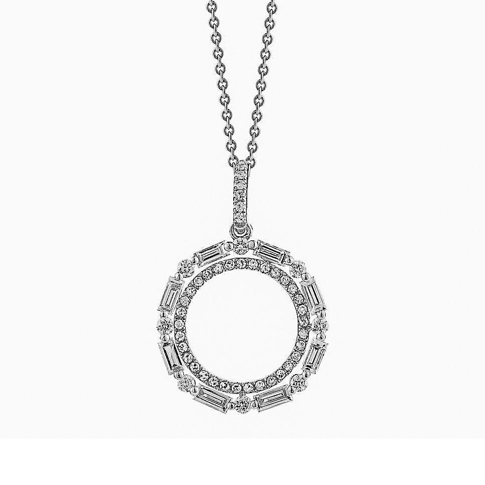 14K Diamond Hoop Pendant Necklace