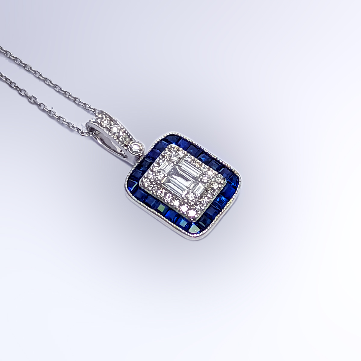 American Diamond Necklace - Wedding Gift - Anniversary Gift - Diamond  Necklace Design - Navratan Necklace Set by Blingvine